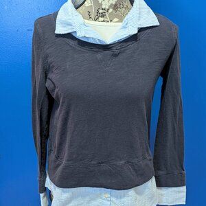 Tommy Hilfigier Light Blue/White Shirt w/ Navy Sweater vest look size small